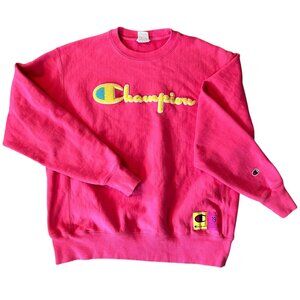 Vintage Champion Neon Pink Reverse Weave Crewneck Sweatshirt L